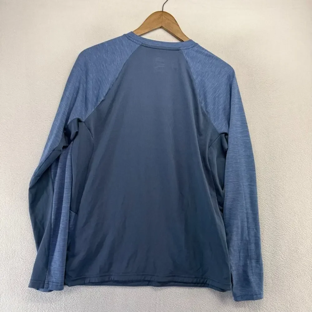 The North Face Shirt Men's Medium Blue Flashdry Running Sun Protection Outdoor